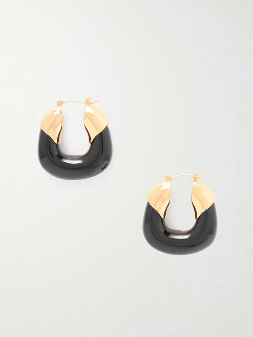 Lizzie Fortunato Gold-plated Resin Hoop Earrings
