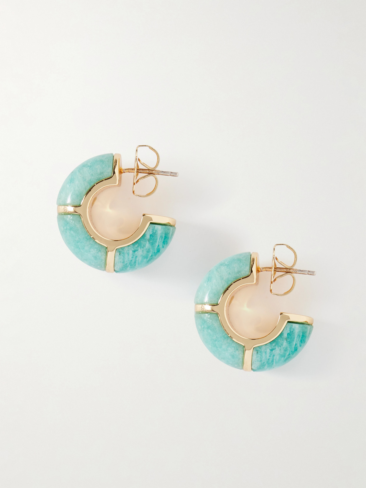 Lizzie Fortunato Zellige Gold-plated Amazonite Hoop Earrings In Metallic