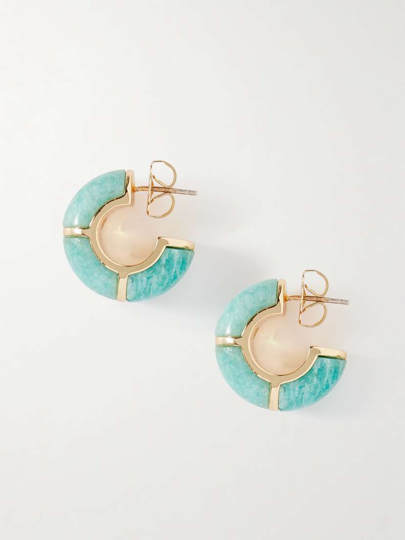 Lizzie Fortunato Zellige Gold-plated Amazonite Hoop Earrings