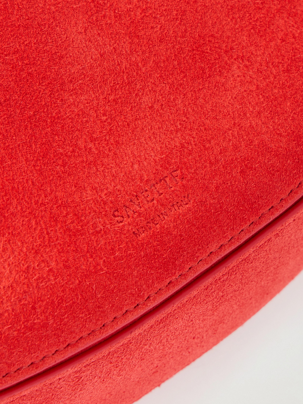 Savette Florence Small Suede Shoulder Bag In Red