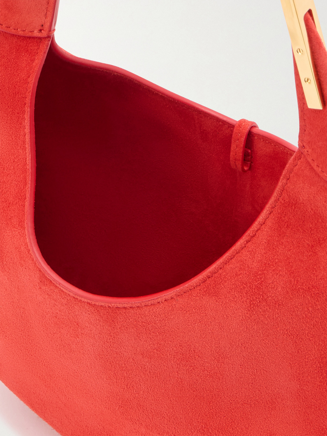 Savette Florence Small Suede Shoulder Bag In Red