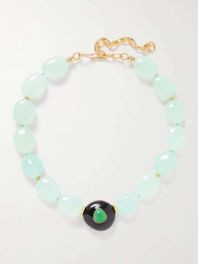 Lizzie Fortunato Andalusia Gold-plated Multi-stone And Resin Recklace