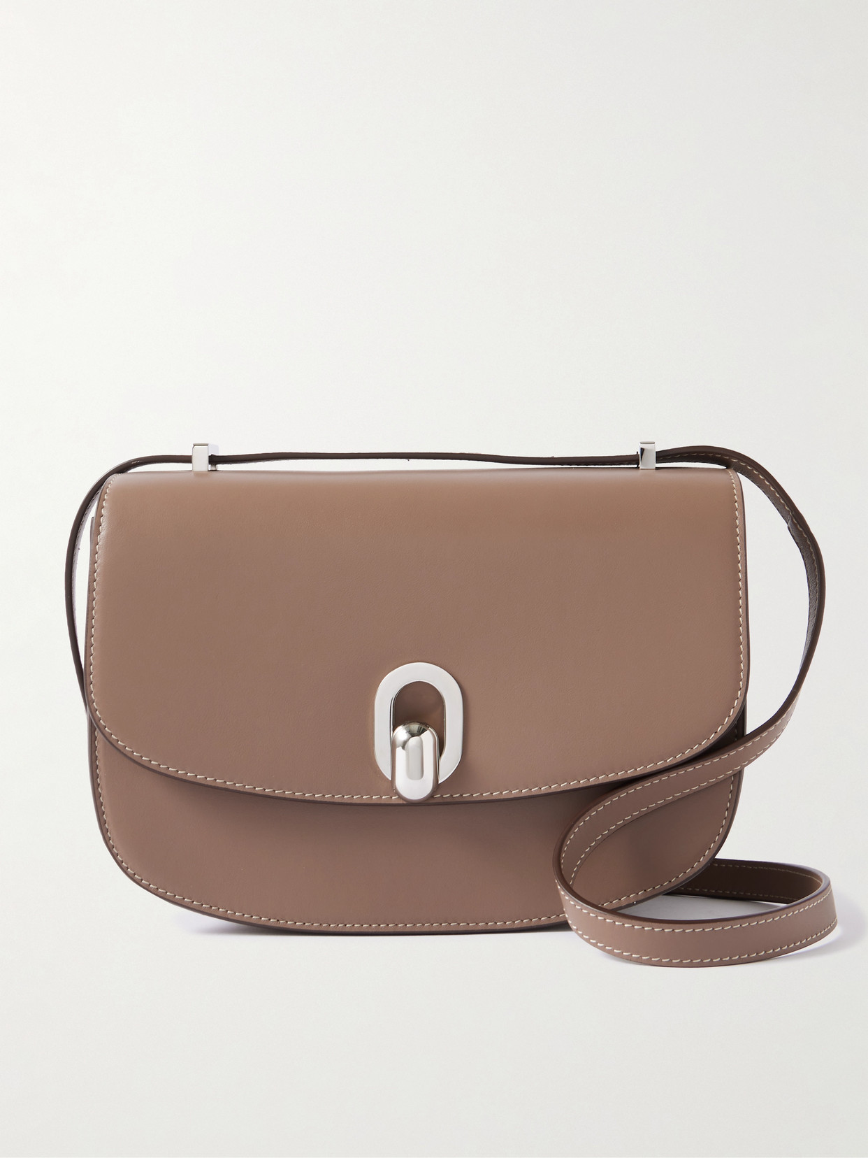 Savette Tondo 22 Leather Shoulder Bag In Gray