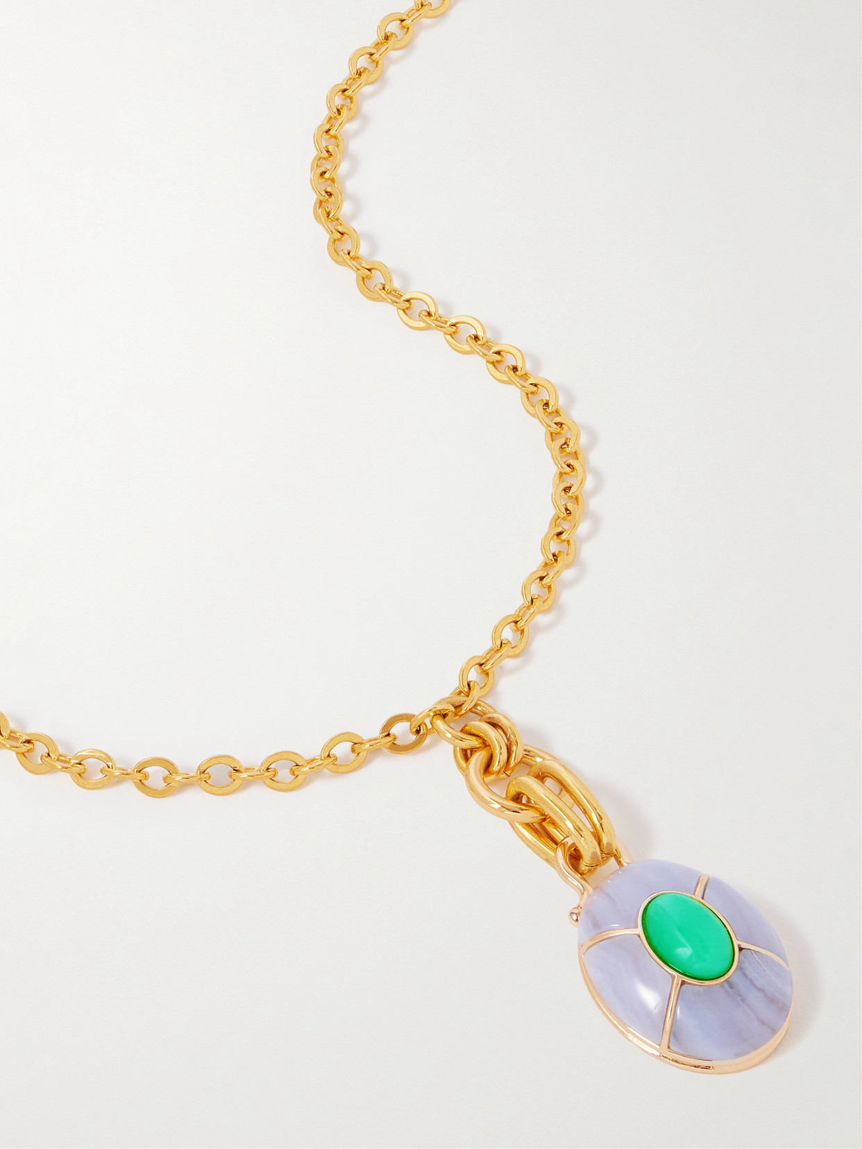 Lizzie Fortunato Yucca Gold-plated, Agate And Chrysoprase Necklace In Multi