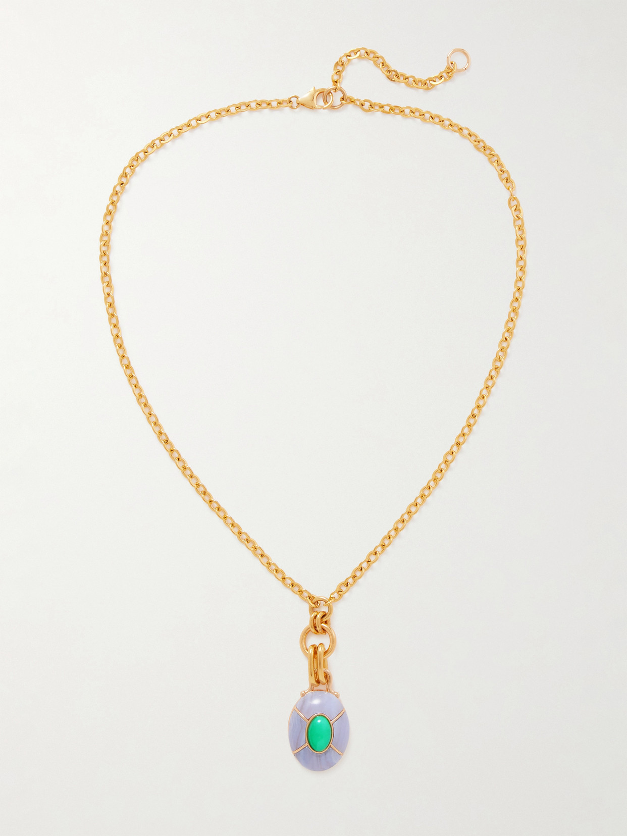 Lizzie Fortunato Yucca Gold-plated, Agate And Chrysoprase Necklace In Multi