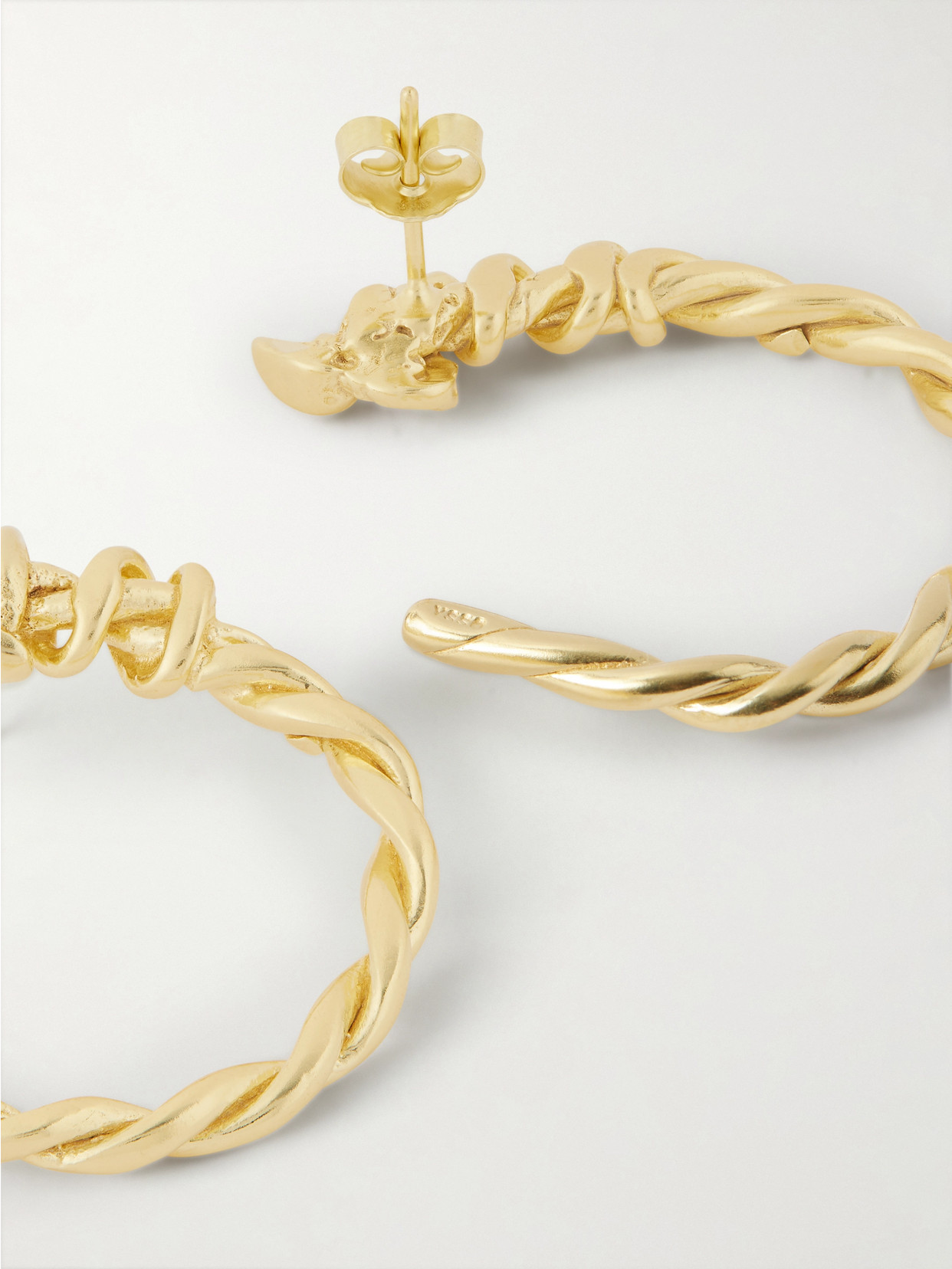Ysso Snake Gold-plated Hoop Earrings In Gold