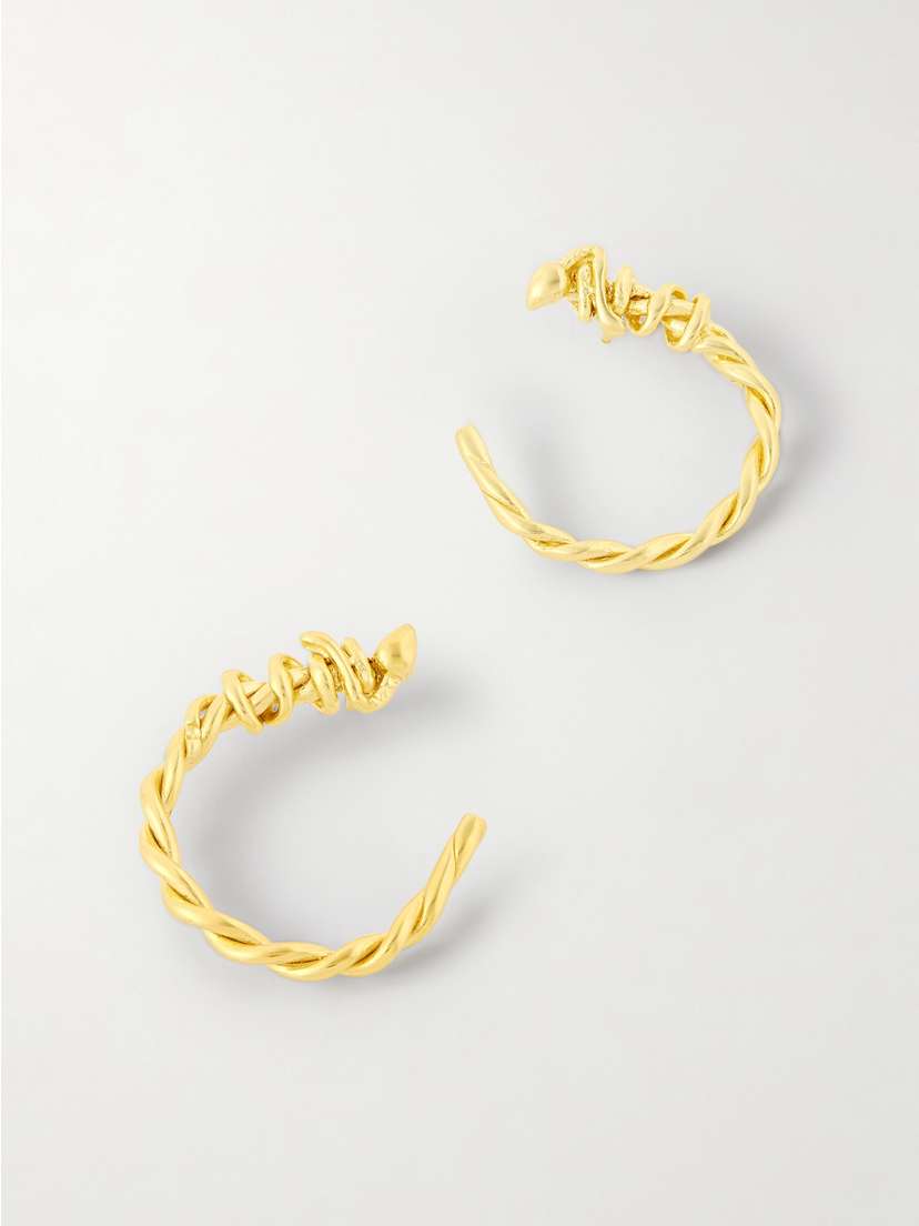 YSSO Snake Gold-plated Hoop Earrings