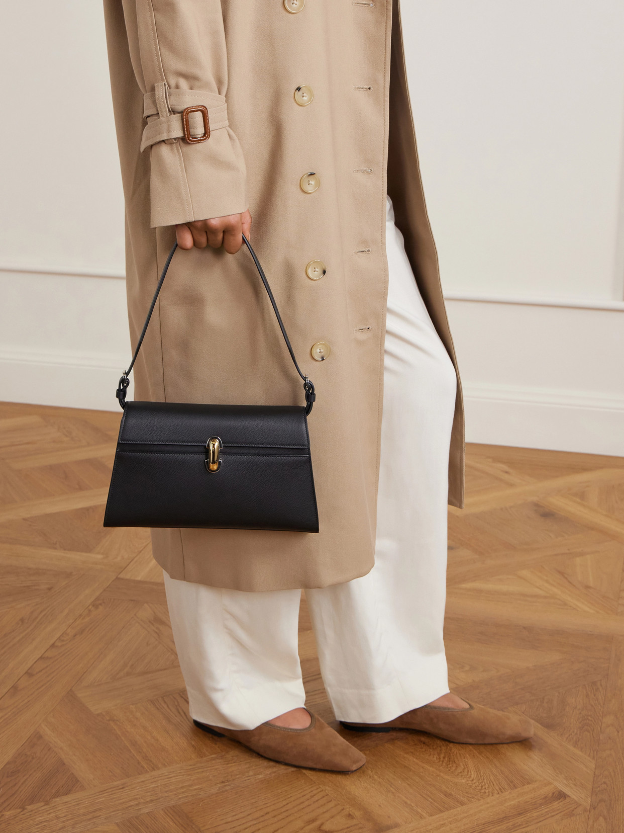 Symmetry Textured-Leather Shoulder Bag