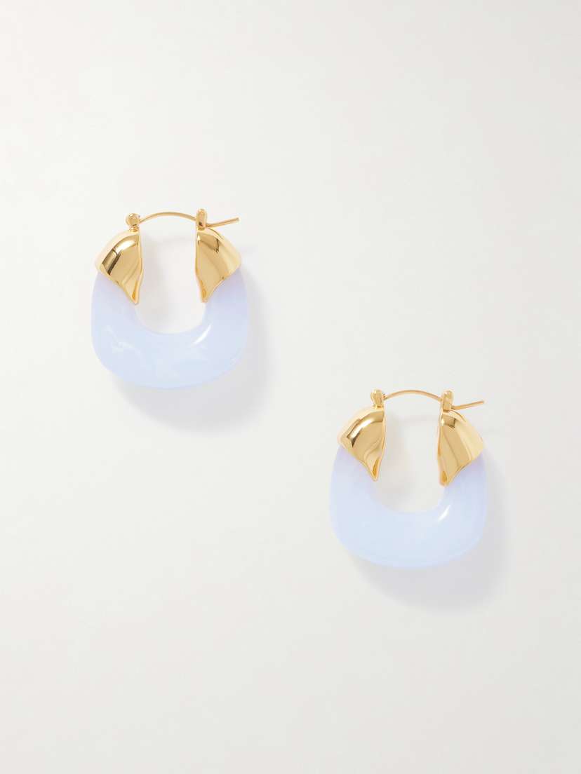 Lizzie Fortunato Mini Organic Gold-plated And Resin Hoop Earrings