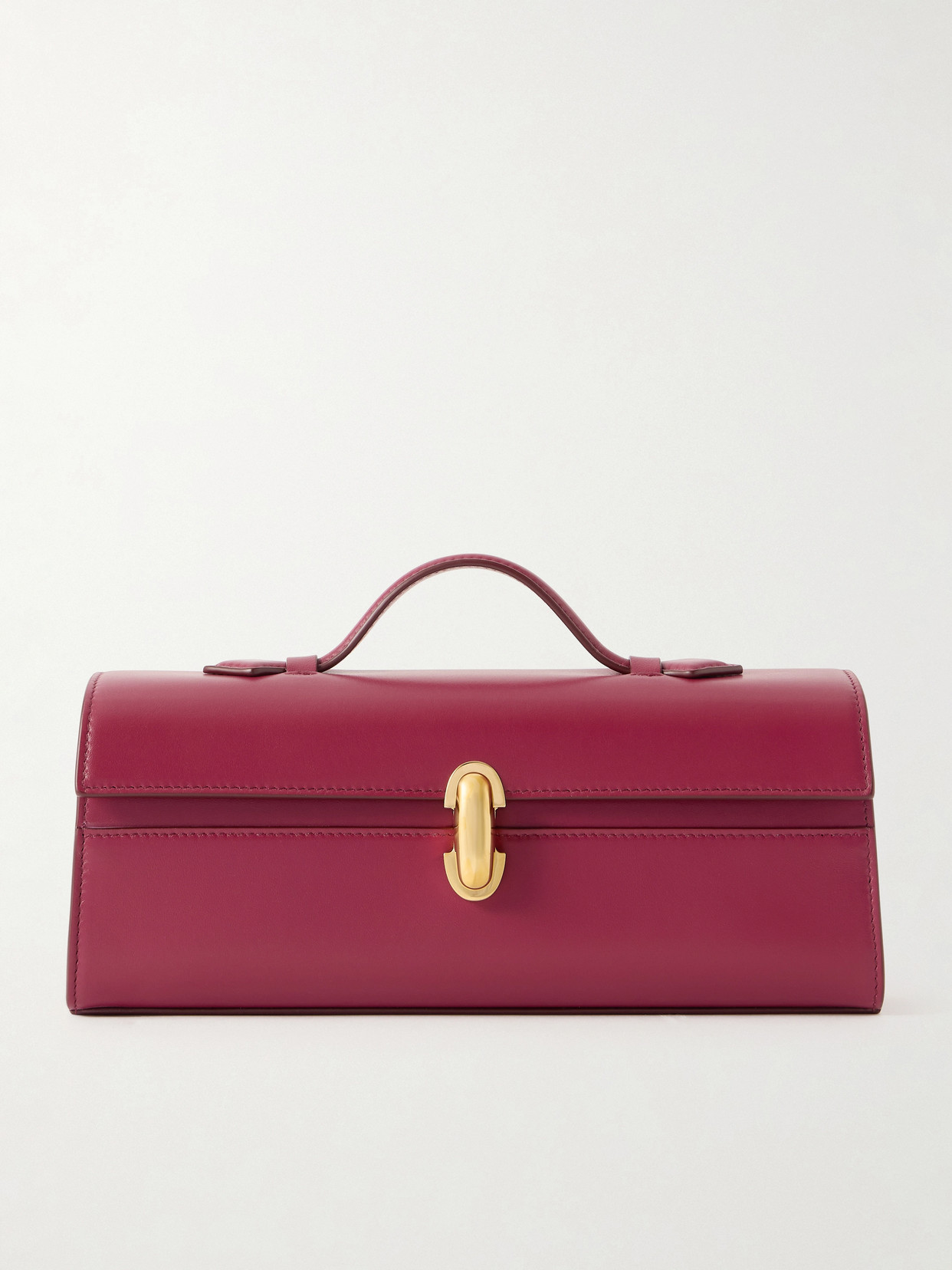 Savette Slim Symmetry Leather Tote In Pink