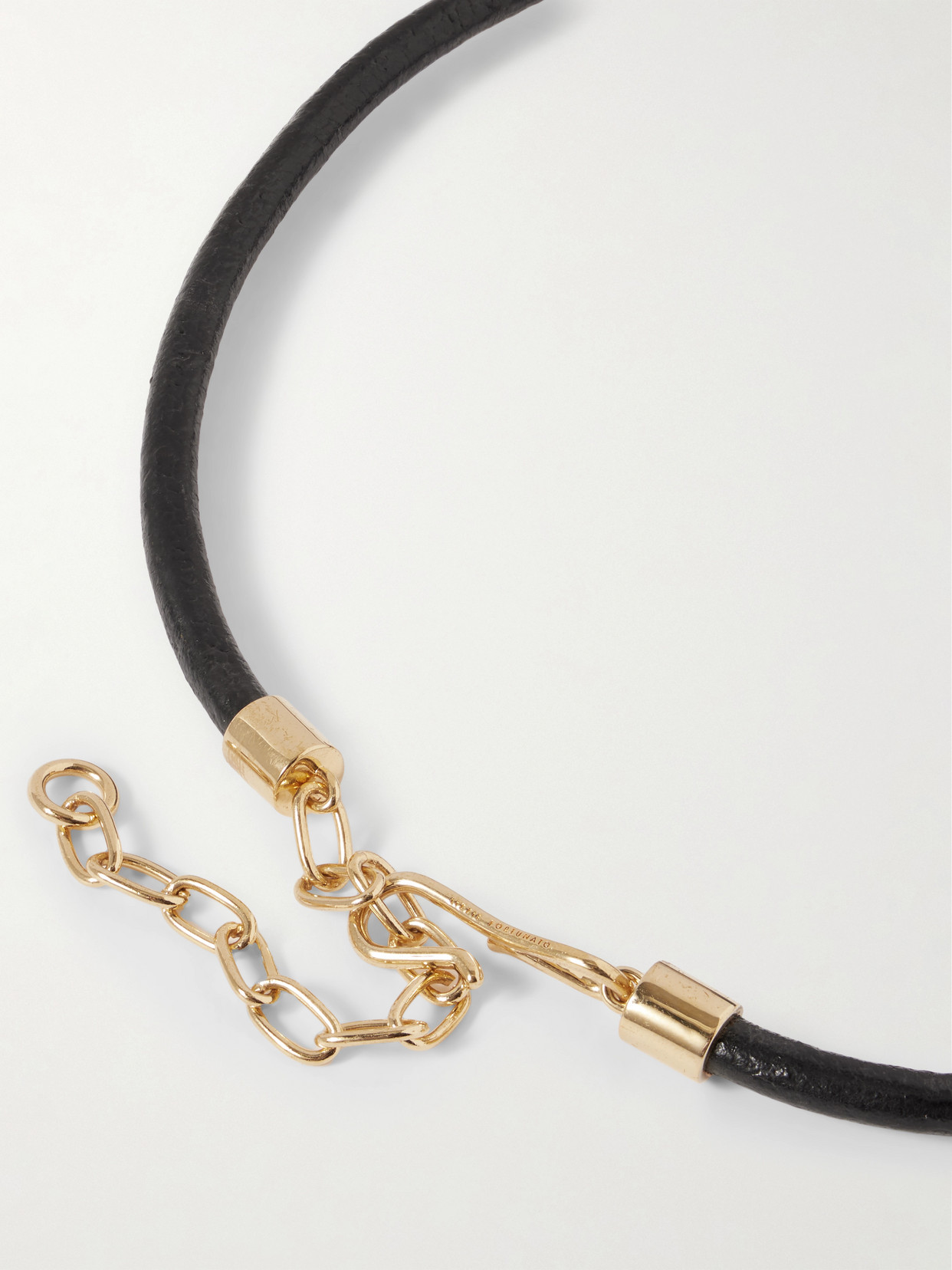 Lizzie Fortunato Cabera Gold-plated, Leather, Resin And Multi-stone Choker In Black