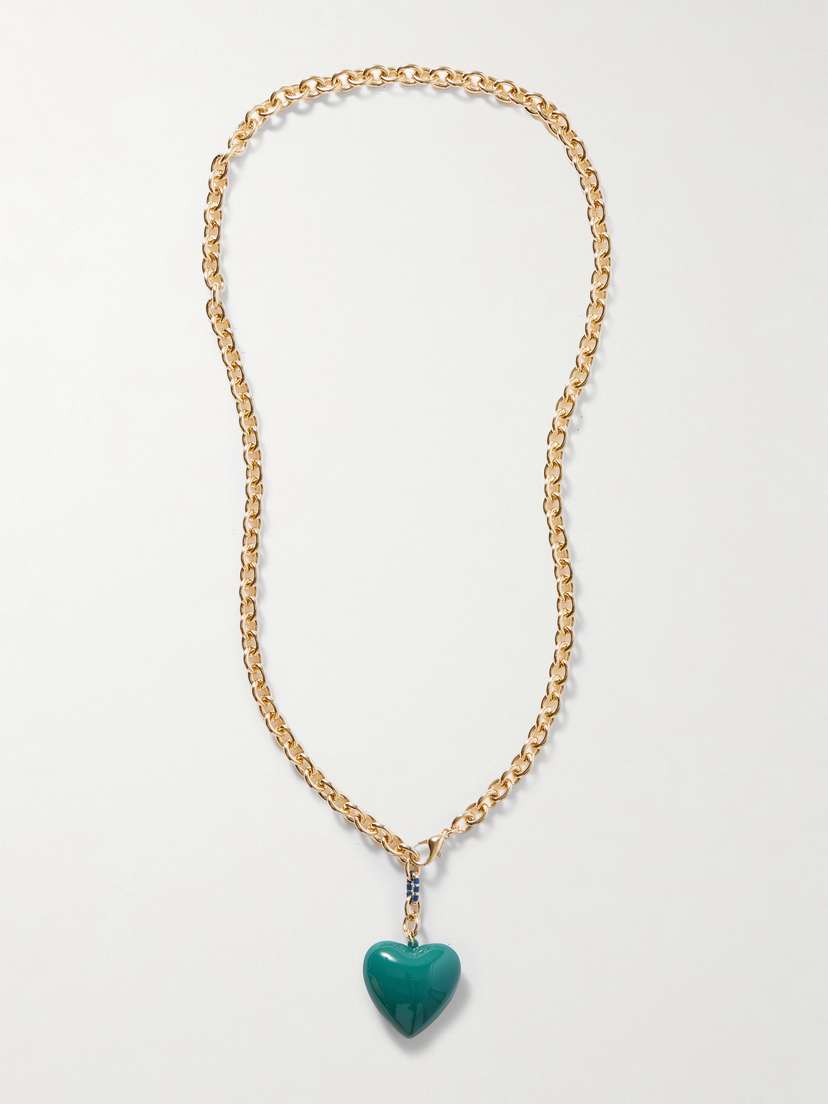 Roxanne Assoulin The Puffy Heart Gold-tone And Enamel Necklace