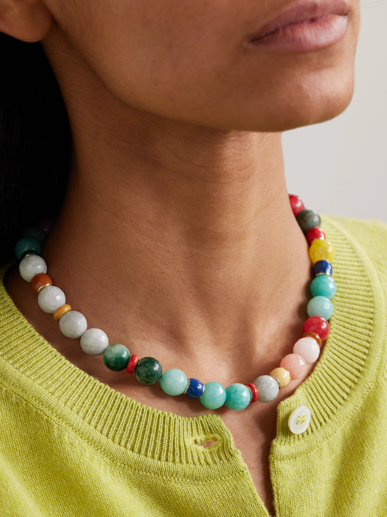 Roxanne Assoulin The Bright By Nature Gold-tone Stone And Enamel Necklace In Multi