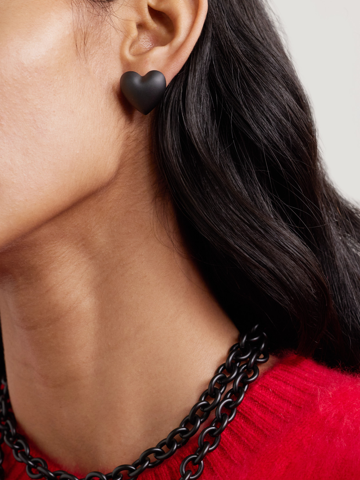 Roxanne Assoulin The Puffy Heart Earrings In Black