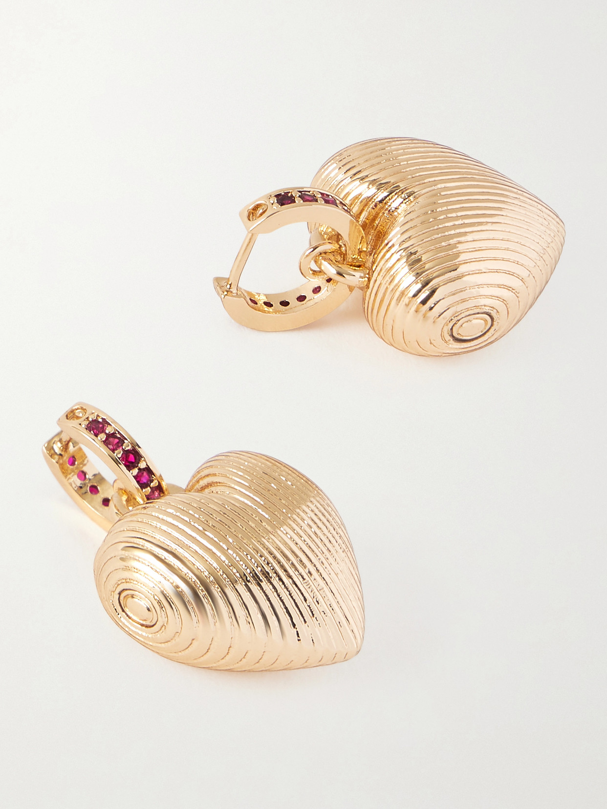 Roxanne Assoulin Textured Heart Gold-tone Crystal Earrings In Gold