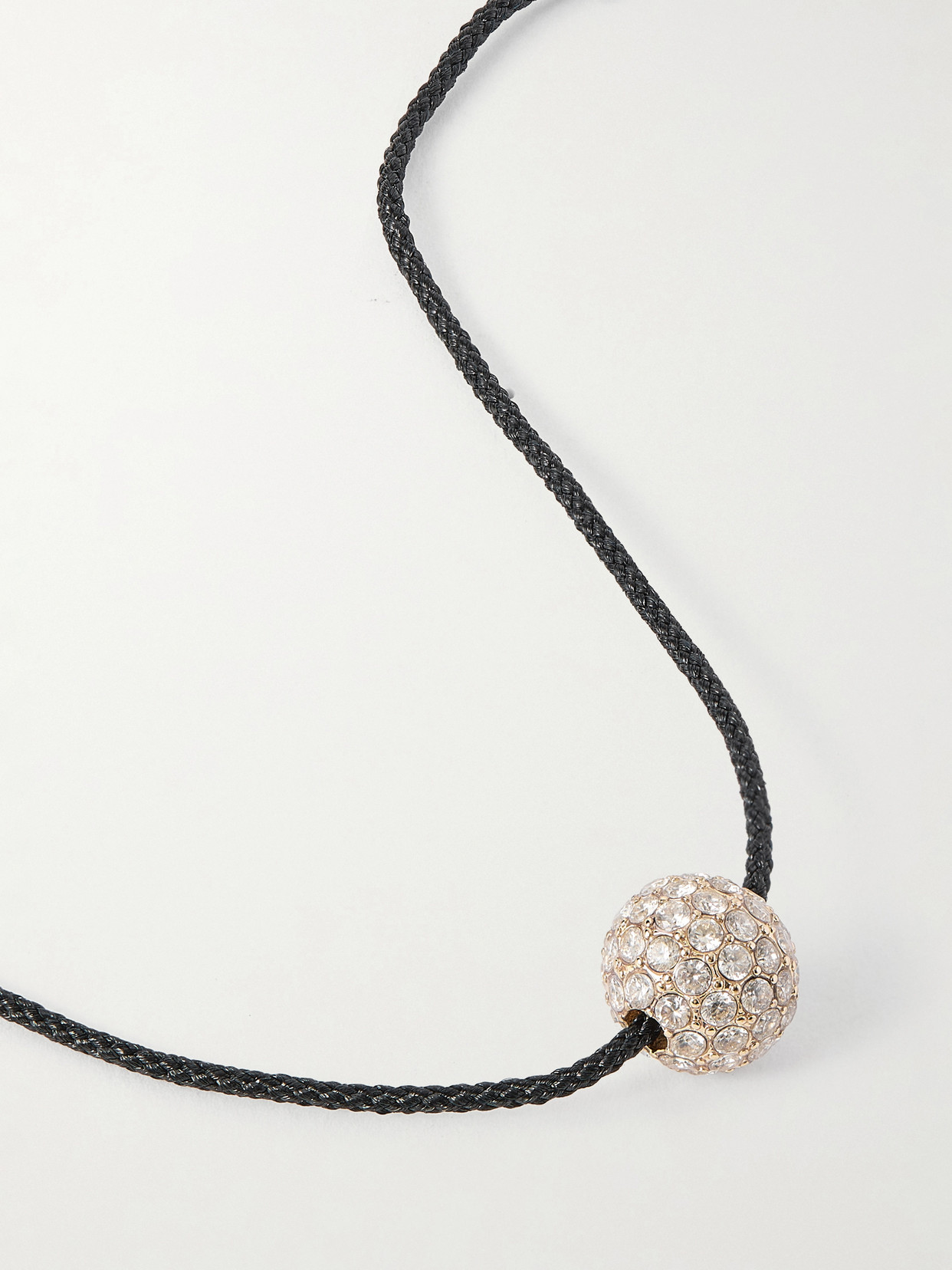 Roxanne Assoulin The Spark Cord, Gold-tone And Crystal Necklace In Black