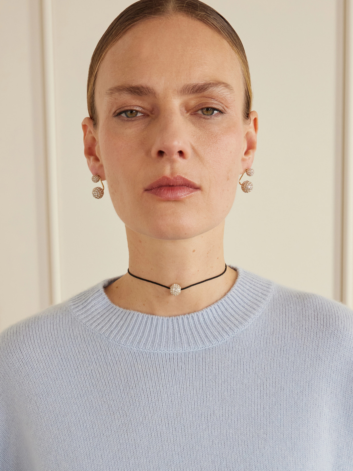 Roxanne Assoulin The Spark Cord, Gold-tone And Crystal Necklace In Black