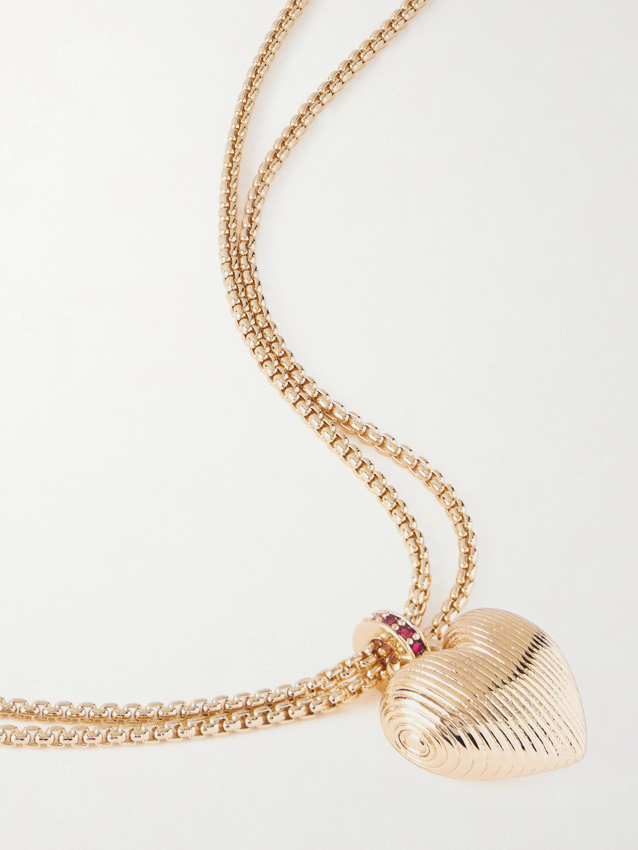 Roxanne Assoulin Textured Heart Gold-tone Necklace In Gold