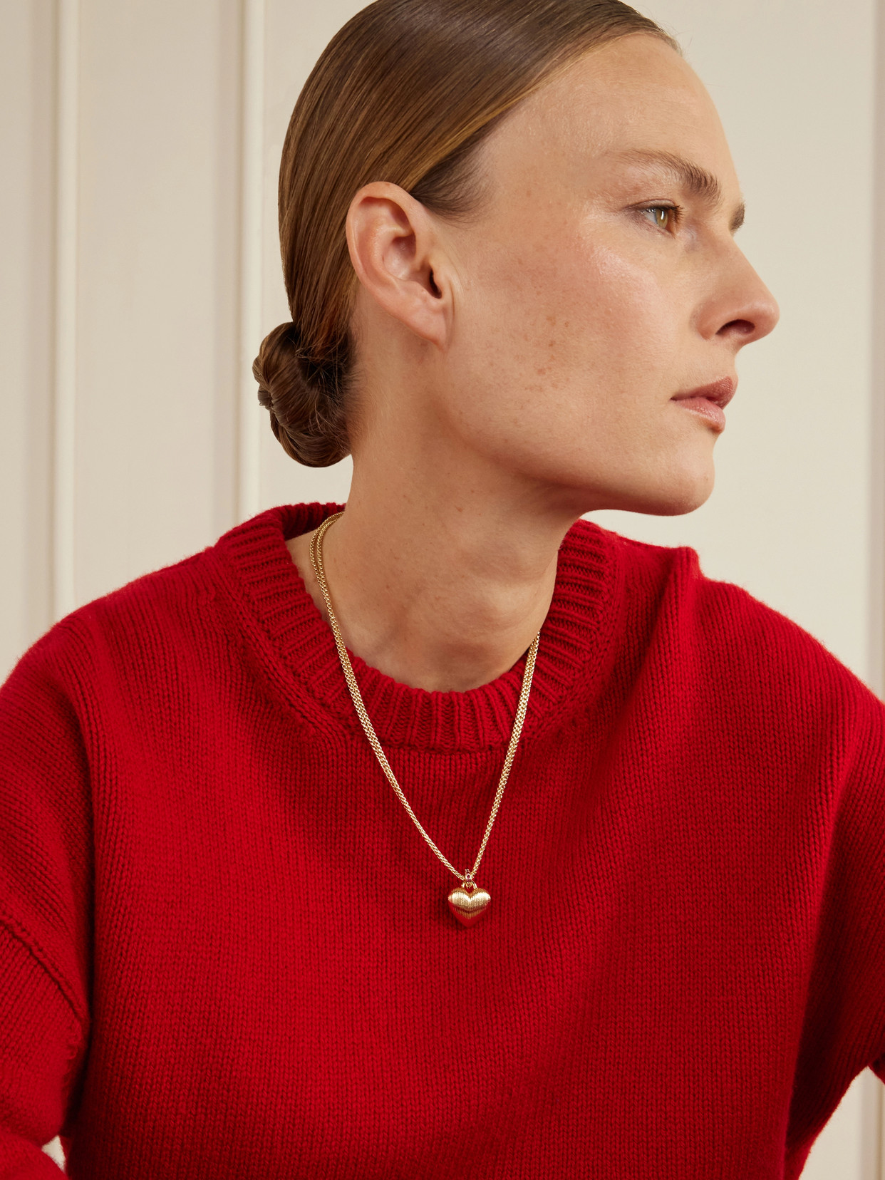 Roxanne Assoulin Textured Heart Gold-tone Necklace In Gold