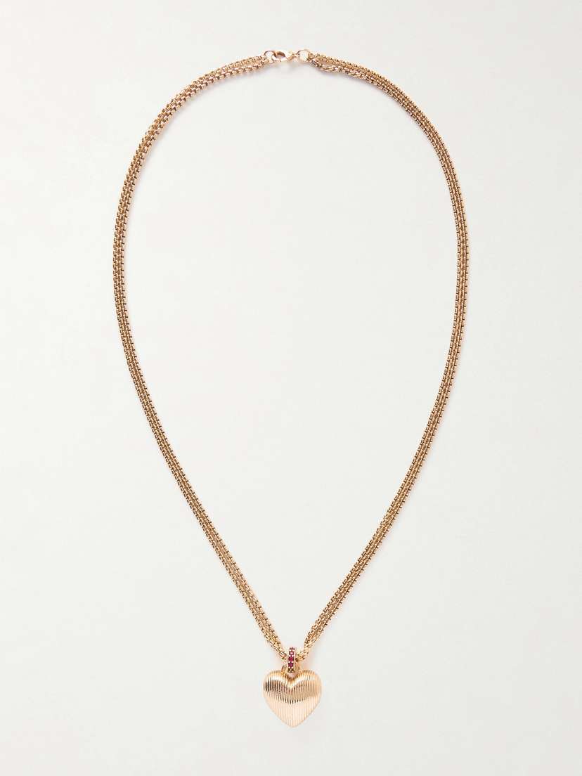 Roxanne Assoulin Textured Heart Gold-tone Necklace