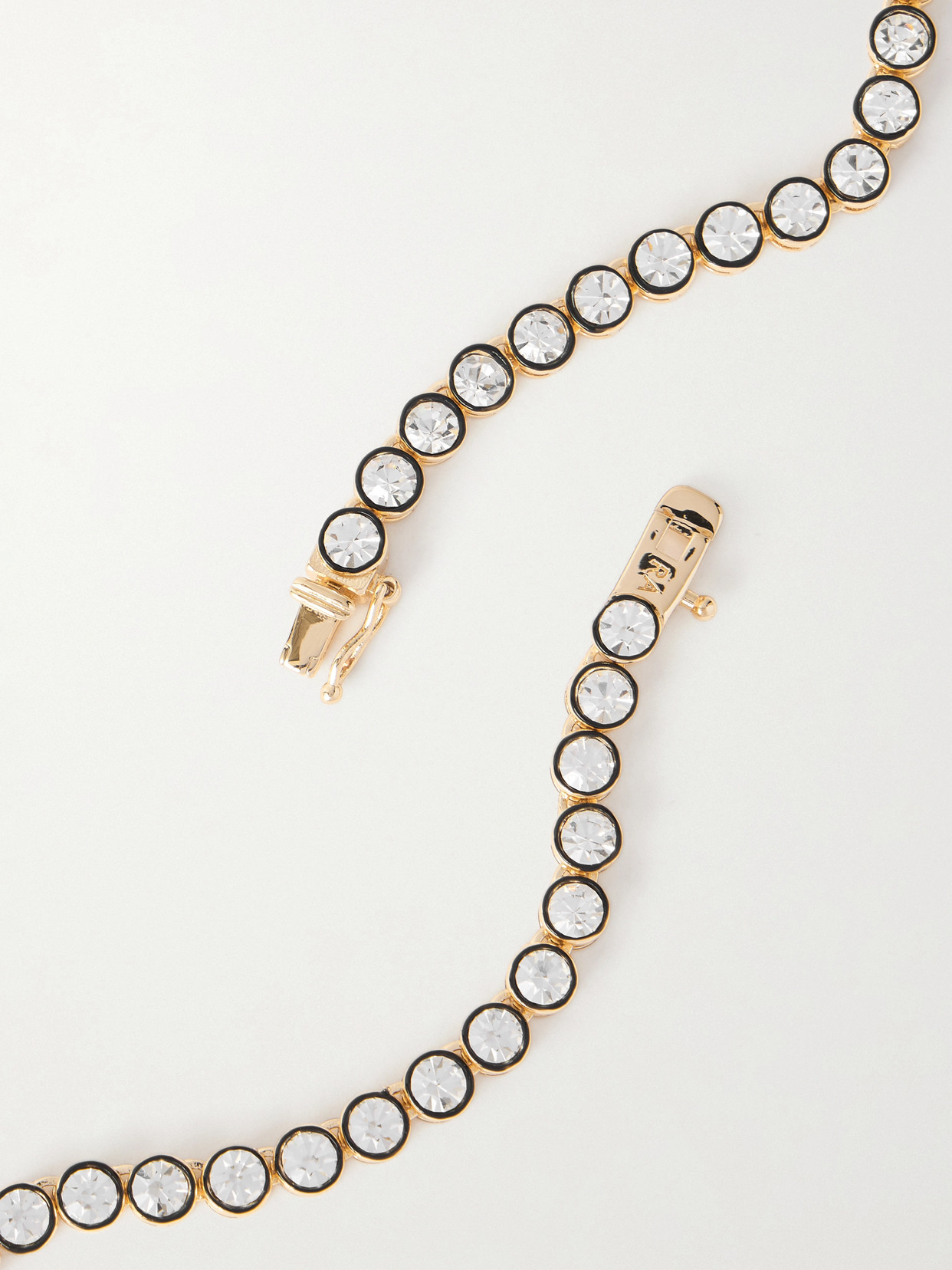 Roxanne Assoulin The Royal Gold-tone Cubic Zirconia Tennis Necklace In Burgundy