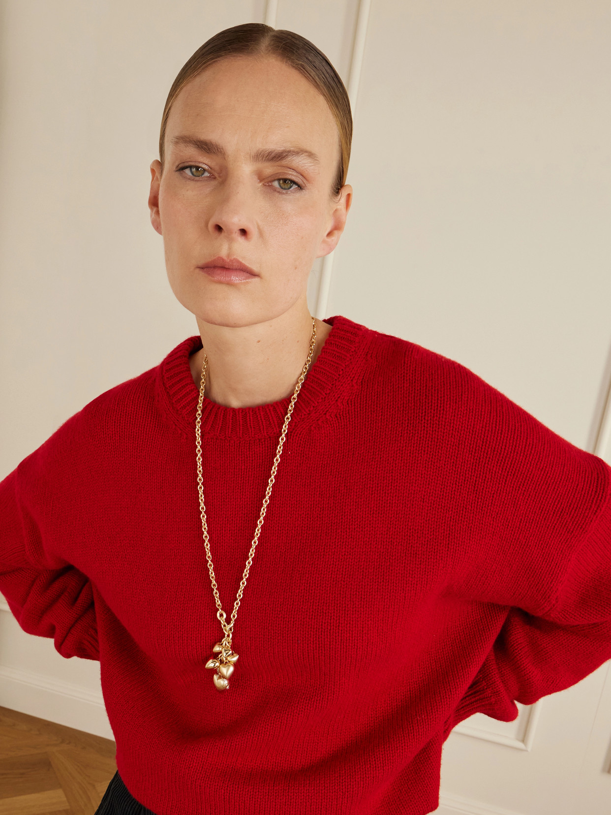 Roxanne Assoulin The Family Of Hearts Gold-tone Crystal Necklace In Gold