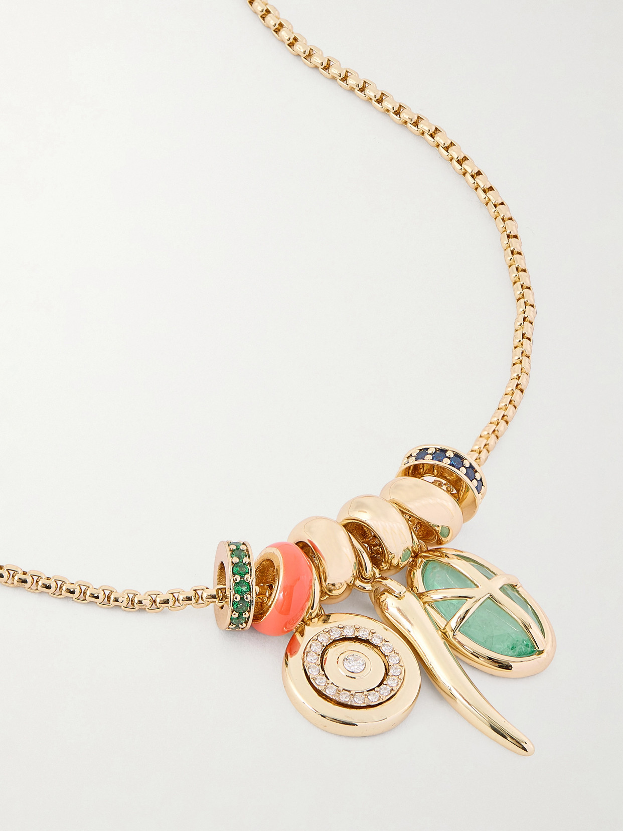 Roxanne Assoulin Little Bit Of Everything Gold-tone, Enamel And Crystal Necklace In Gold