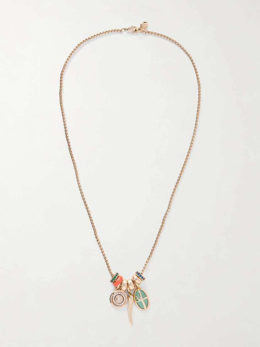 Roxanne Assoulin Little Bit Of Everything Gold-tone, Enamel And Crystal Necklace
