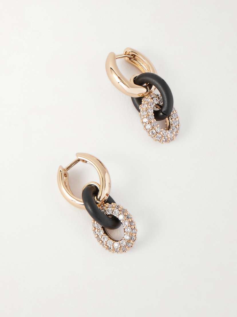 Roxanne Assoulin Midnight Gold-tone Crystal Earrings