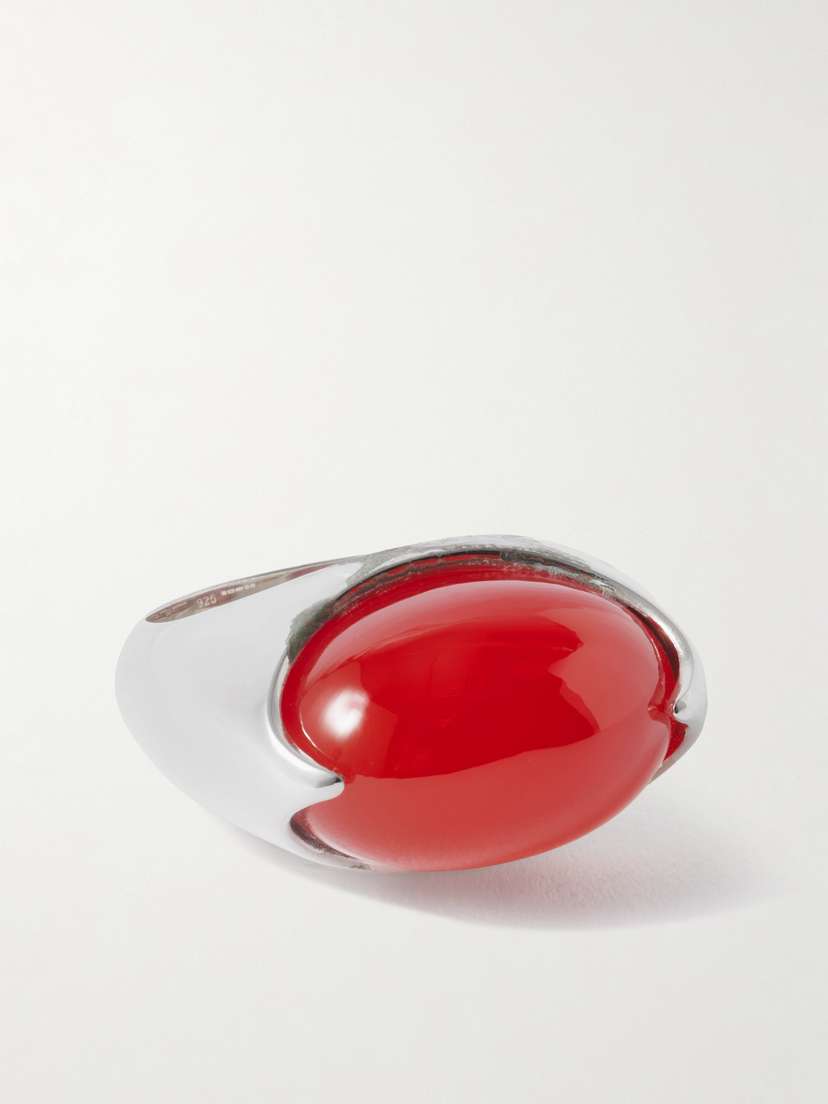 Loren Stewart Orb Sterling Silver Carnelian Ring