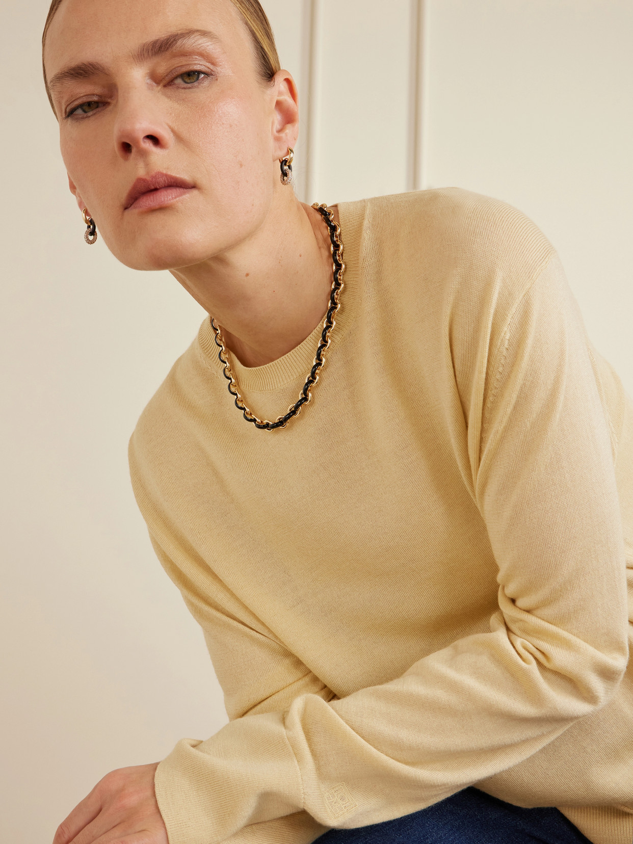 Roxanne Assoulin The Classic Link Gold-tone Enamel Necklace In Gold