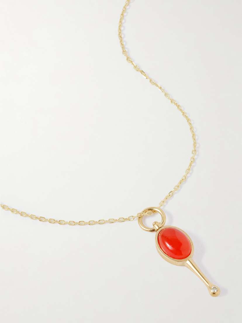 Loren Stewart Stellar Key 14-karat Gold And Opal Necklace