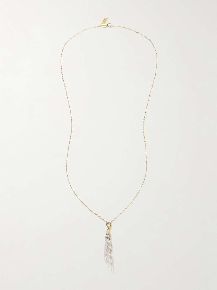 Loren Stewart Tassel Fringed Sterling Silver And 14-karat Gold Necklace