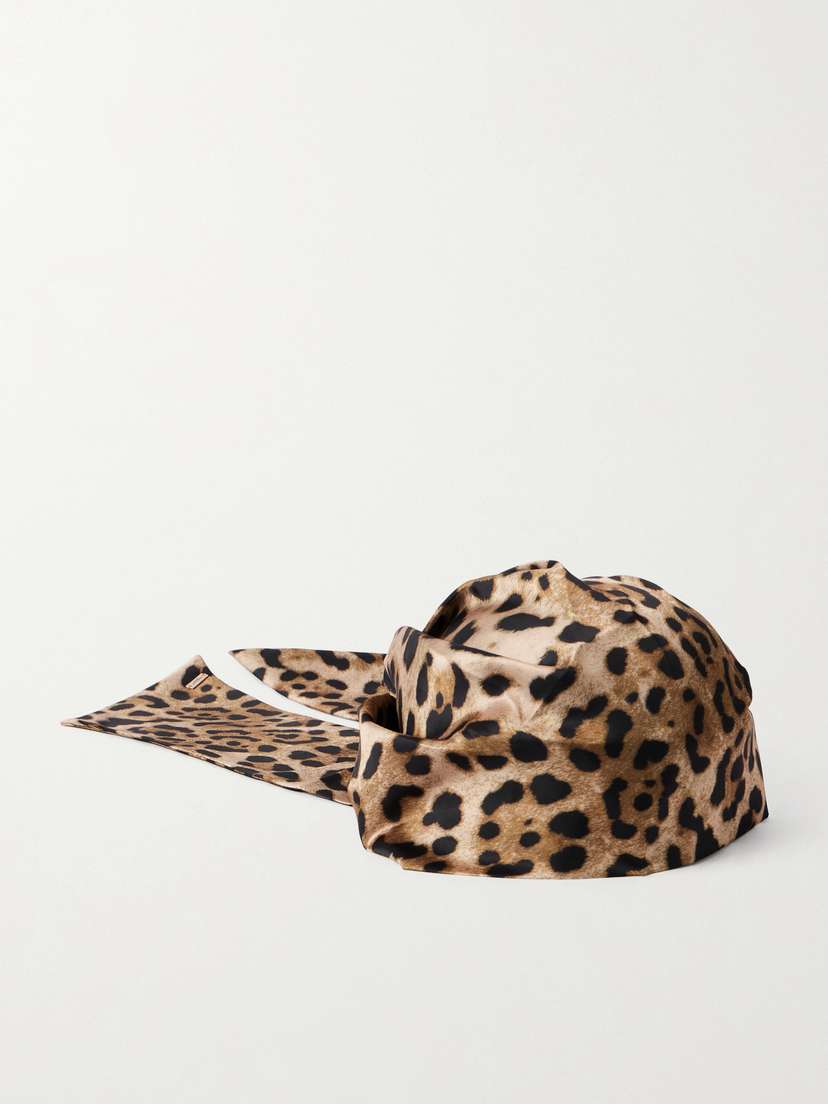 Eugenia Kim Gigi Leopard-print Satin-twill Headscarf