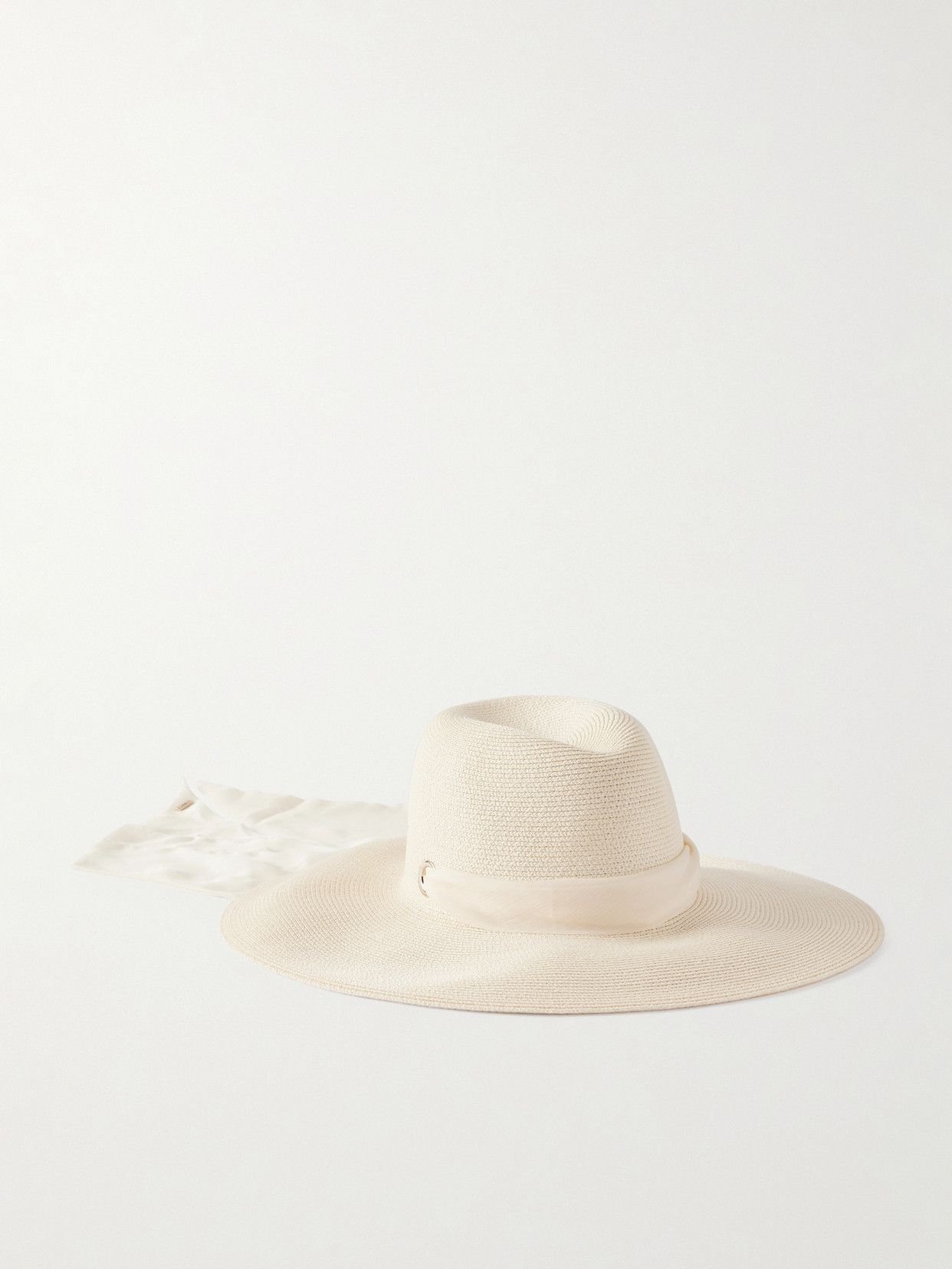 Eugenia Kim Cassidy Organza-trimmed Straw Hat In White