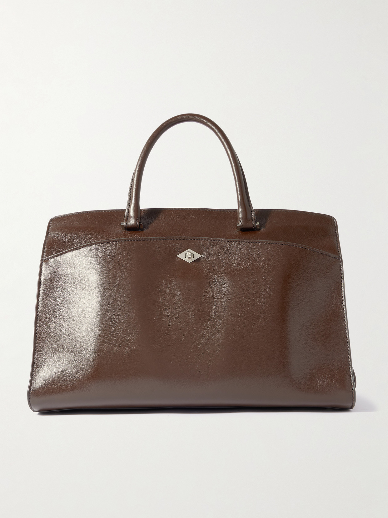 Metier Private Eye Large Leather Tote In Brown