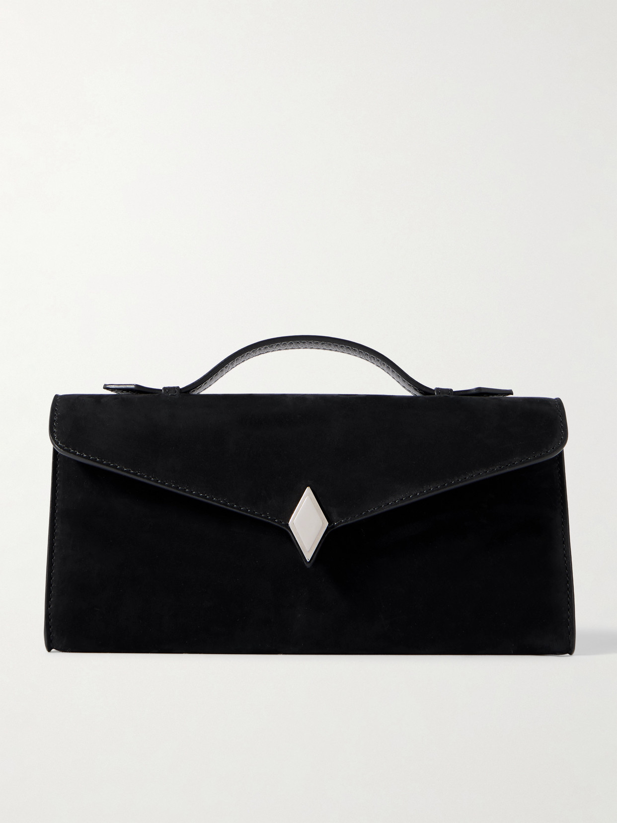 Metier Edge Embellished Nubuck Clutch In Black