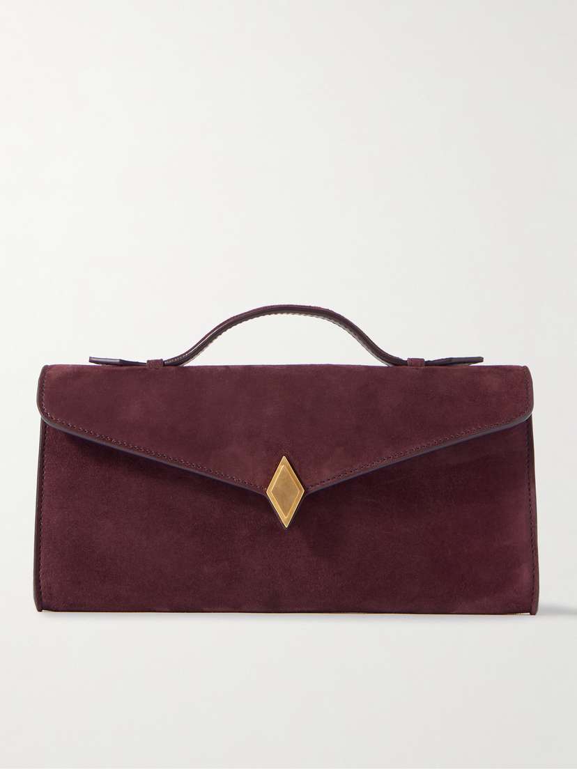 Métier Edge Embellished Suede Clutch