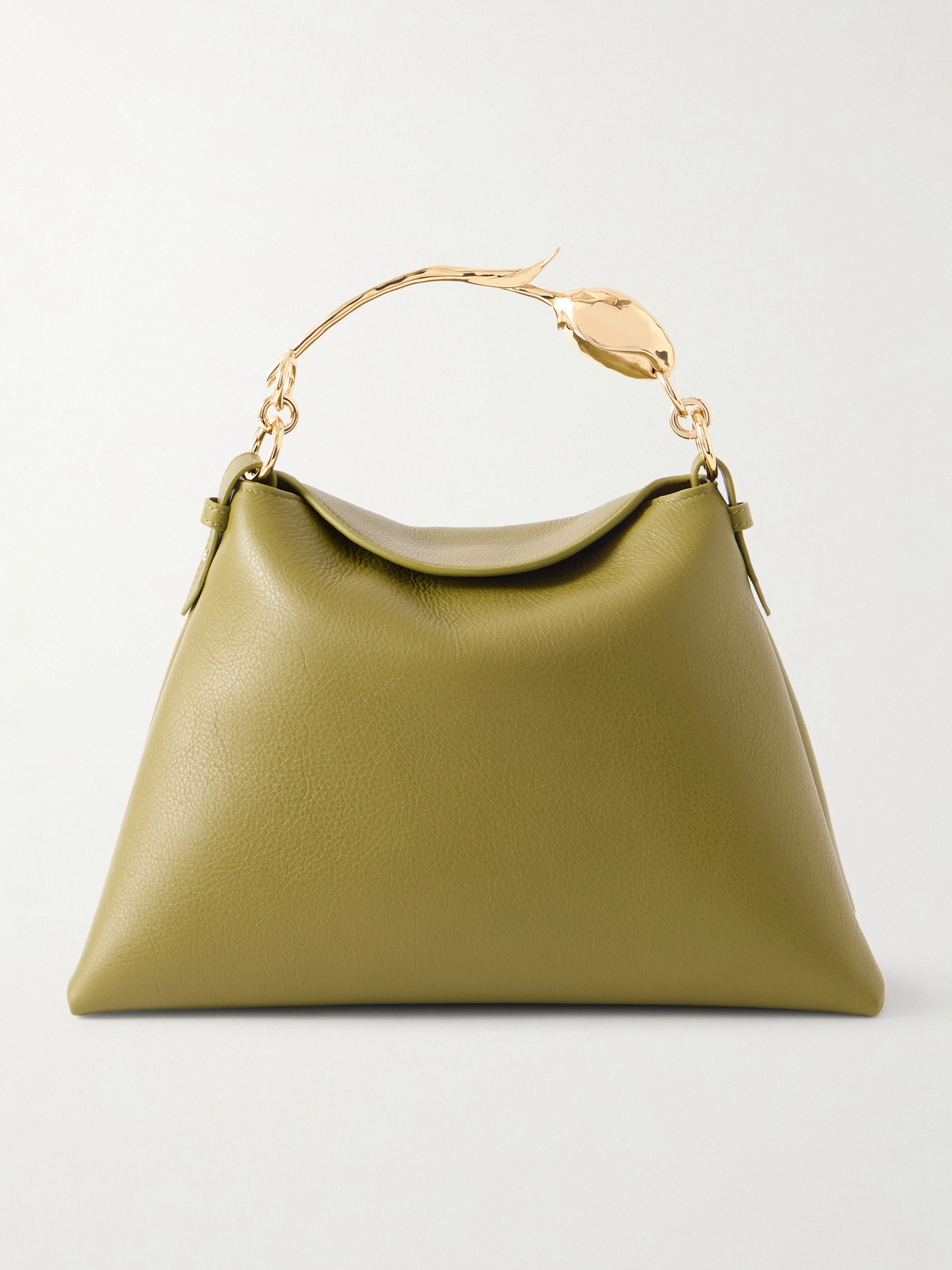 Erdem Bloom Large Embellished Textured-leather Shoulder Bag In Green