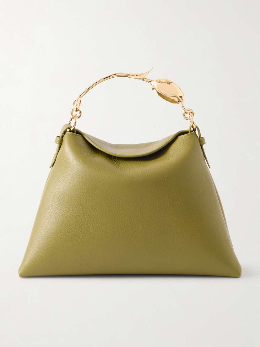 Erdem Bloom Large Embellished Textured-leather Shoulder Bag