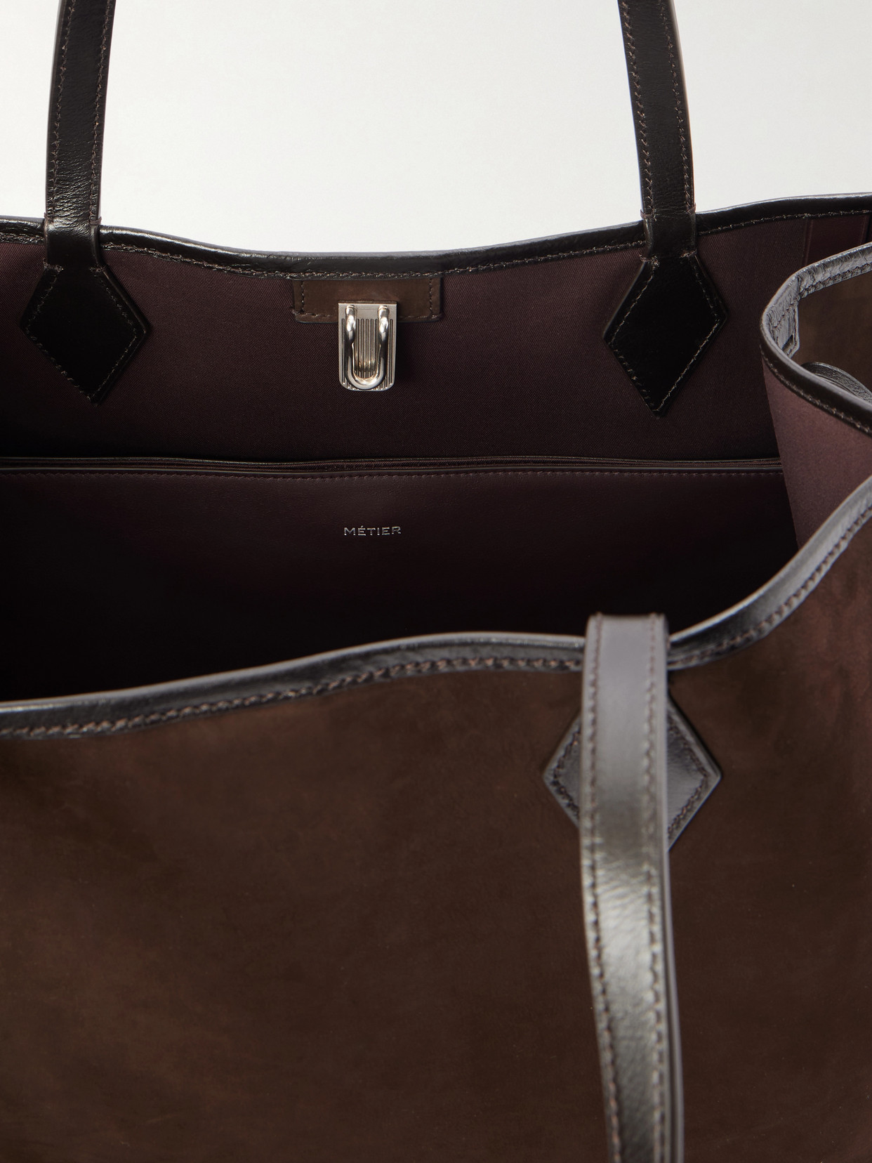 Métier - Chameleon 41 Large Leather-Trimmed Nubuck Tote