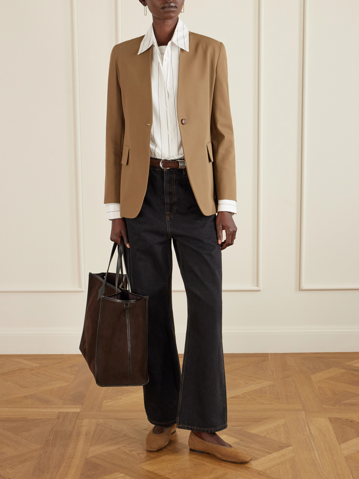 Métier - Chameleon 41 Large Leather-Trimmed Nubuck Tote