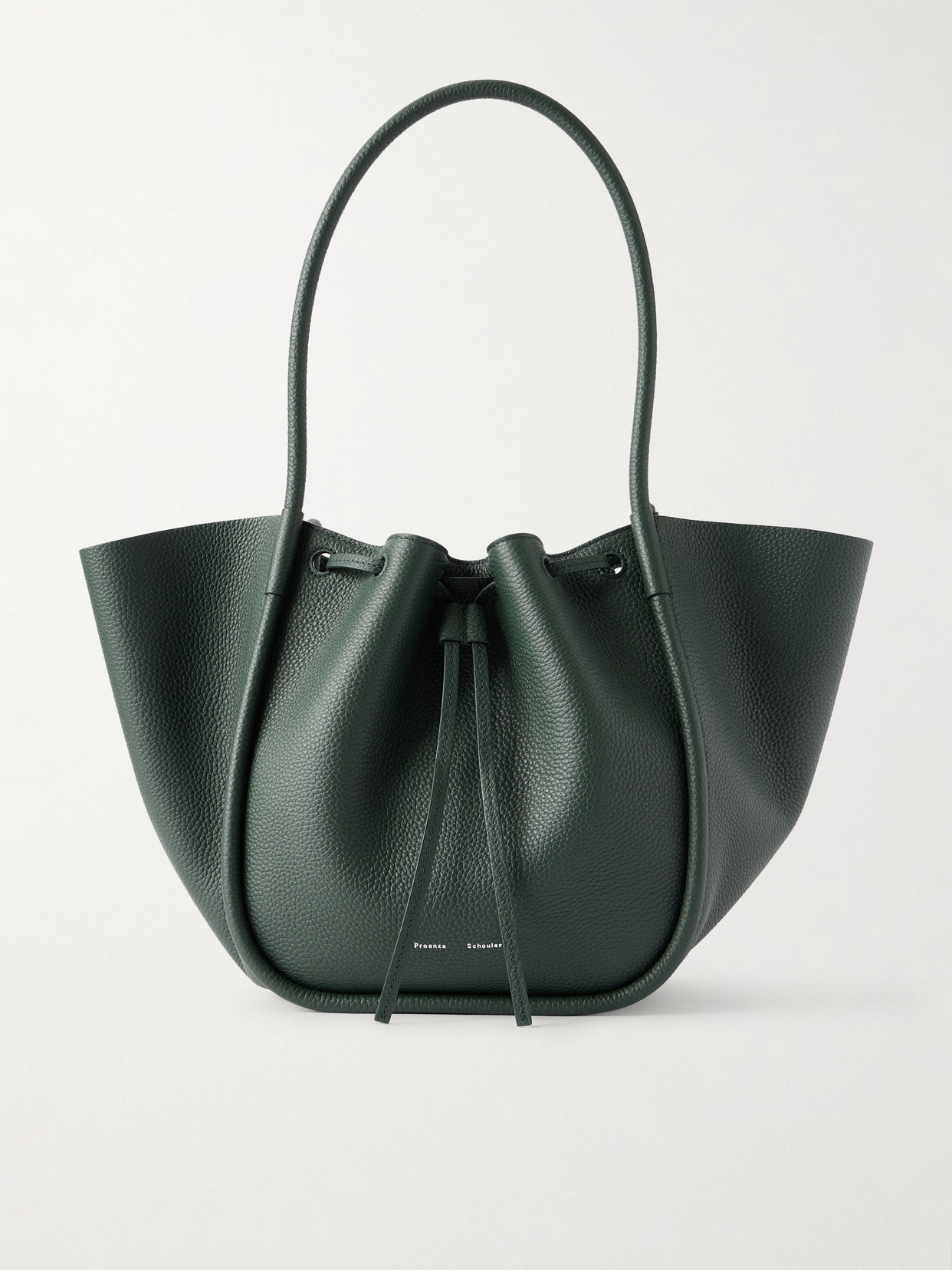 Proenza Schouler - Large Ruched Textured-leather Tote - Green