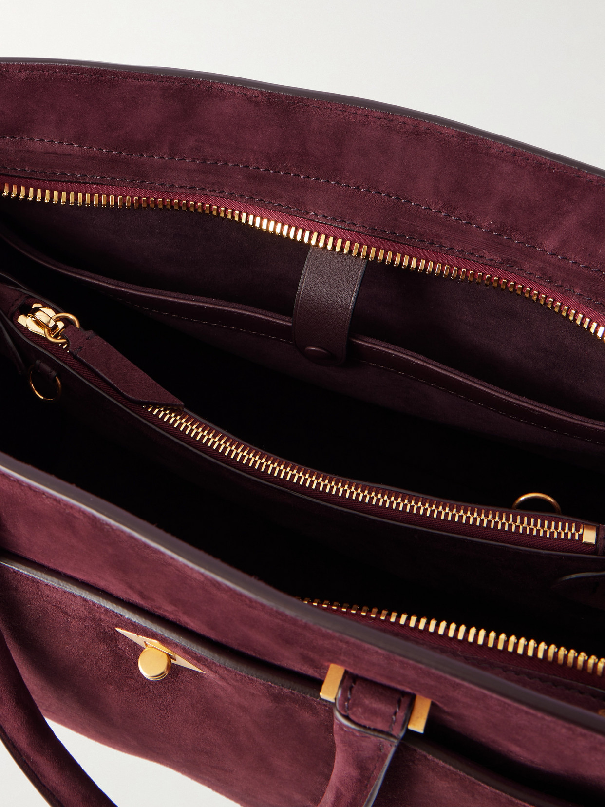 Metier Private Eye Suede Tote In Purple