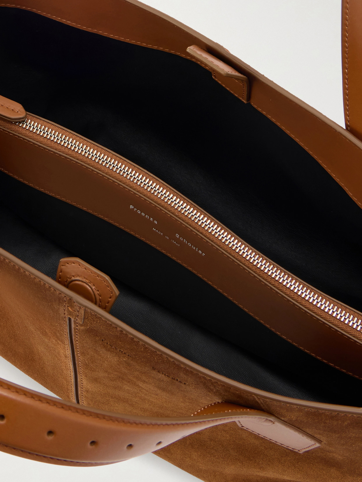 East West Chelsea Leather-Trimmed Suede Tote