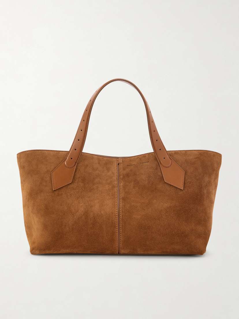 Proenza Schouler East West Chelsea Leather-trimmed Suede Tote