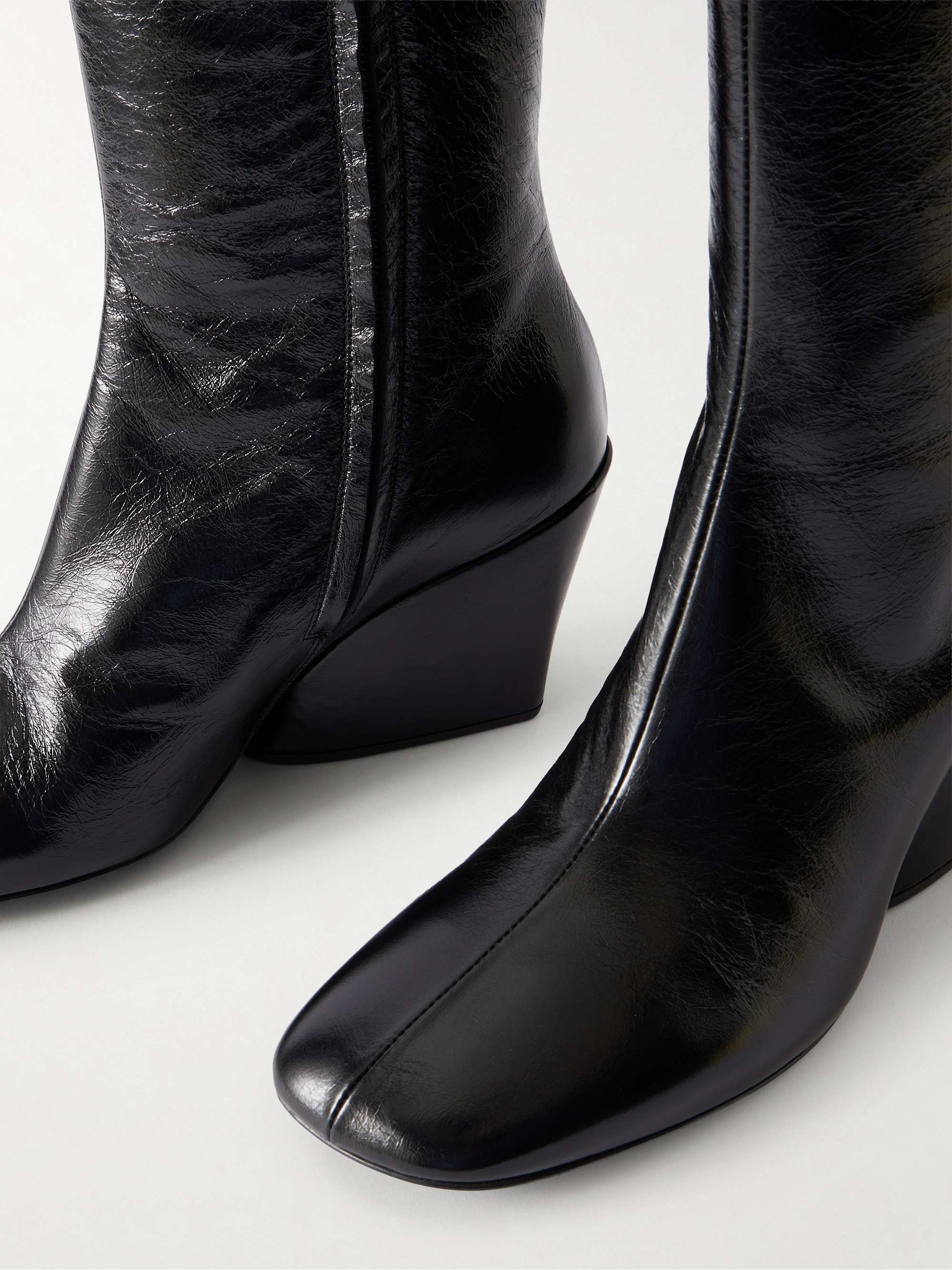 PROENZA SCHOULER Slant 80 glossed-leather knee boots | NET-A-PORTER