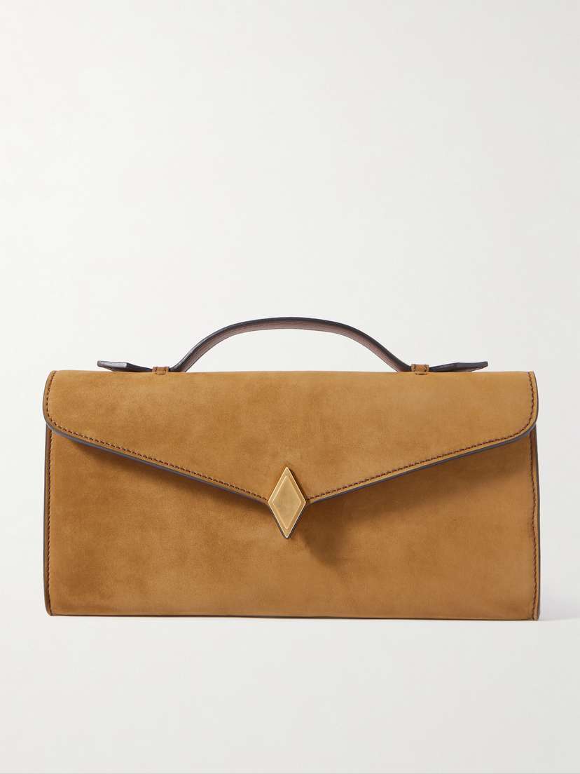 Métier Edge Embellished Suede Clutch