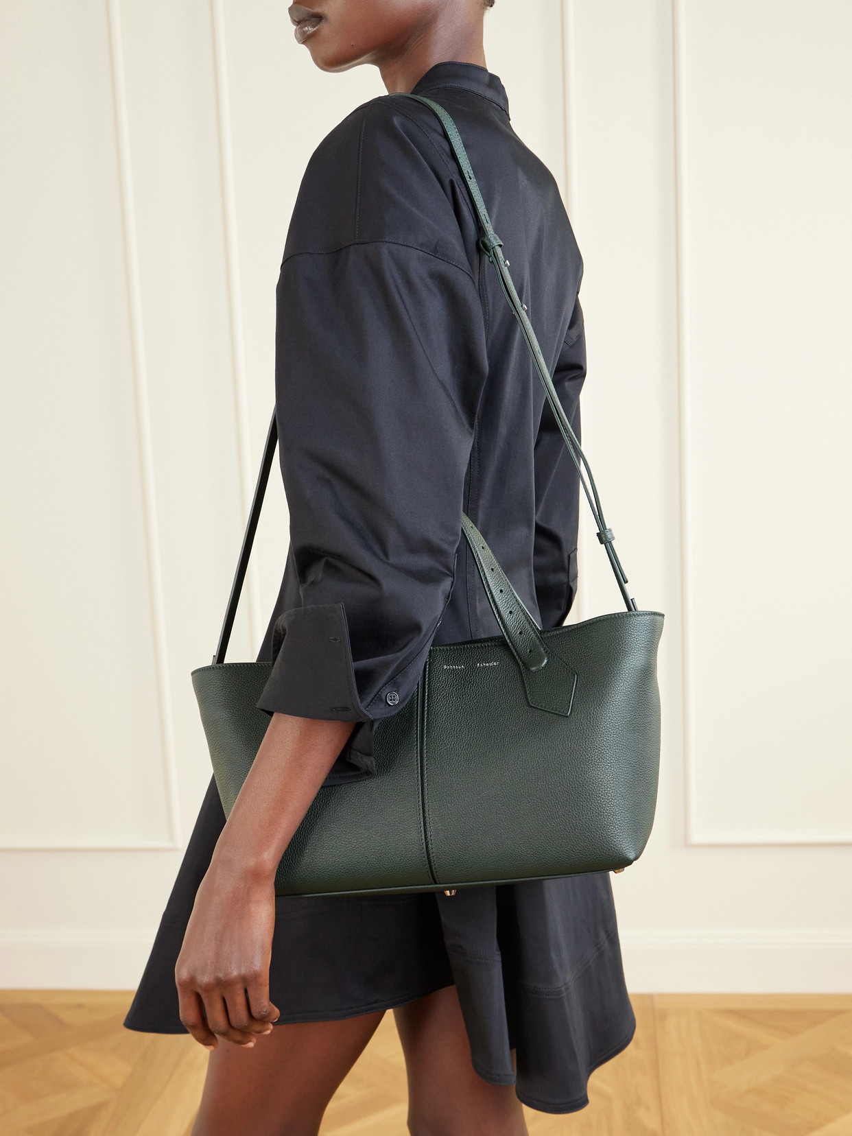 East West Chelsea Textured-Leather Tote