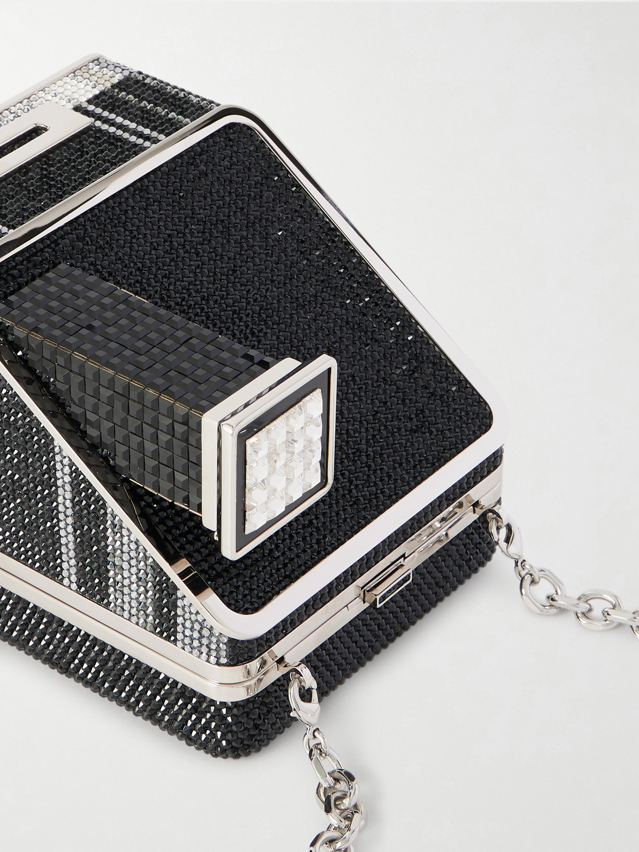 Judith Leiber Image Crystal-embellished Silver-tone Clutch In Multi